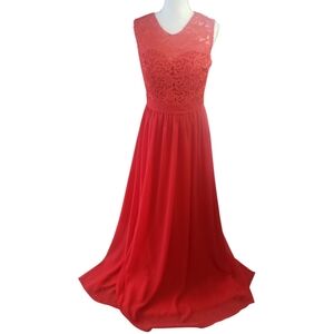 Bridess NWT Sleeveless Gown Size 10 in Red Sweetheart Neckline under Embroidery
